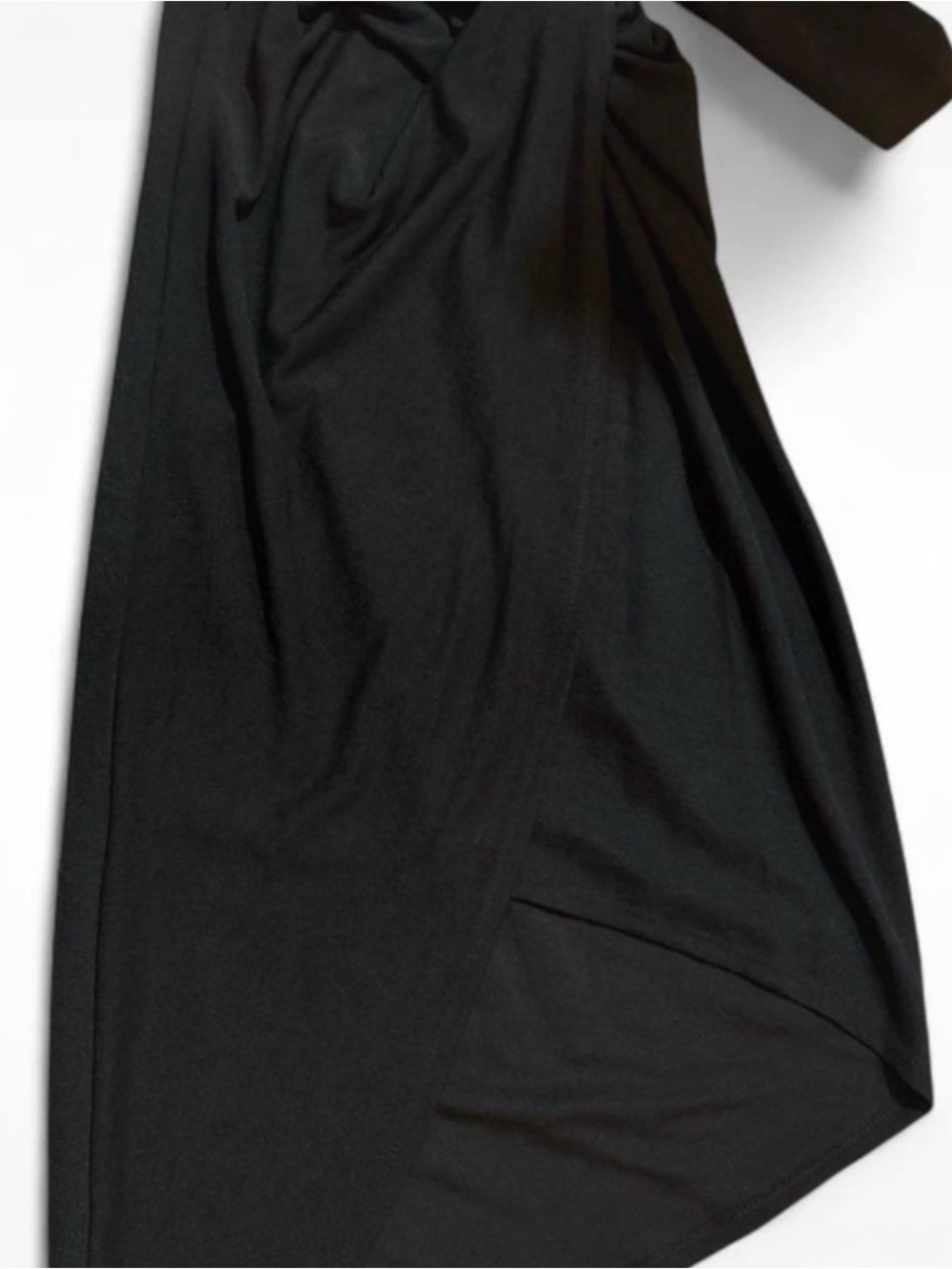 Emerald Sundae Black Draped Midi Dress - Picture 8 of 9